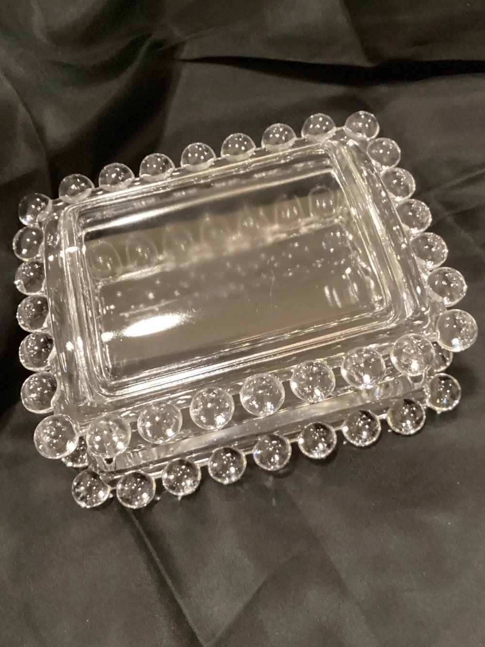 VTG Imperial Glass Cigarette/trinket Dish with Beaded Edge So MCM 🌹
